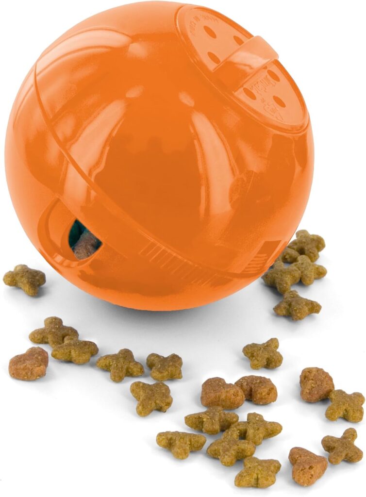 Bola dispensadora PetSafe SlimCat para pérdida de peso activa en gatos.